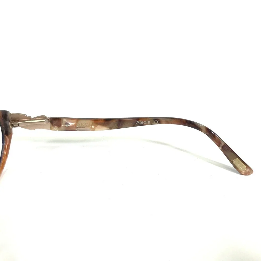 Carmen Marc Valvo Eyeglasses Frames Alexia 022 Chestnut Brown Round 53-14-140